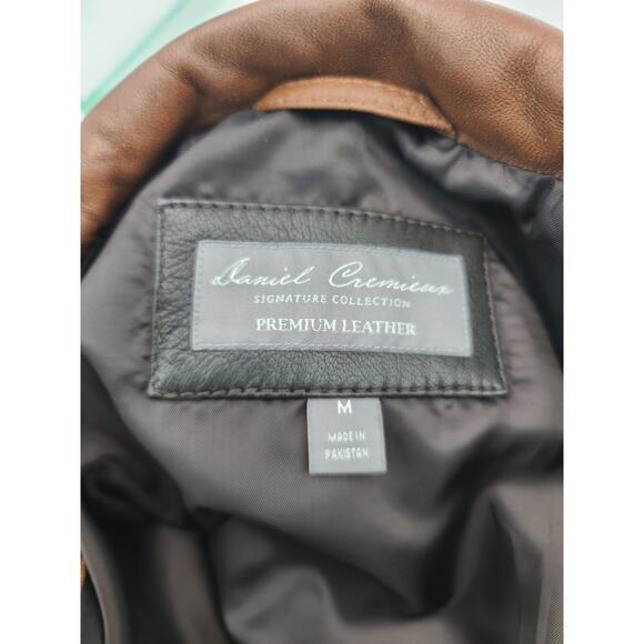 Daniel Cremieux Signature Men’s M Premium Lamb Leather Coat Jacket 2-Tone Brown - Picture 4 of 9